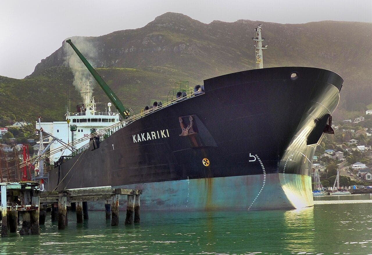 Crude oil tanker under way